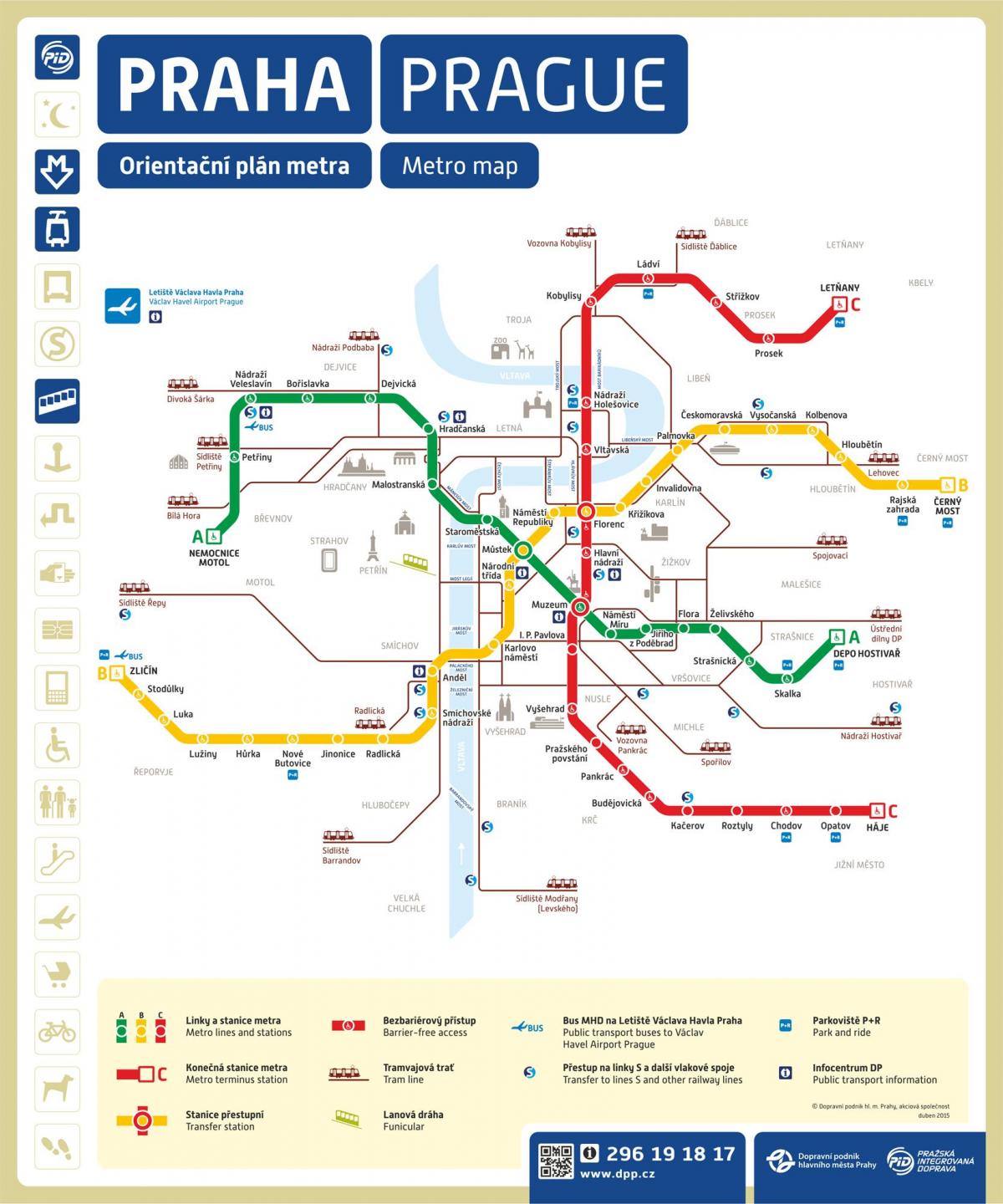 estación de metro andel mapa de praga