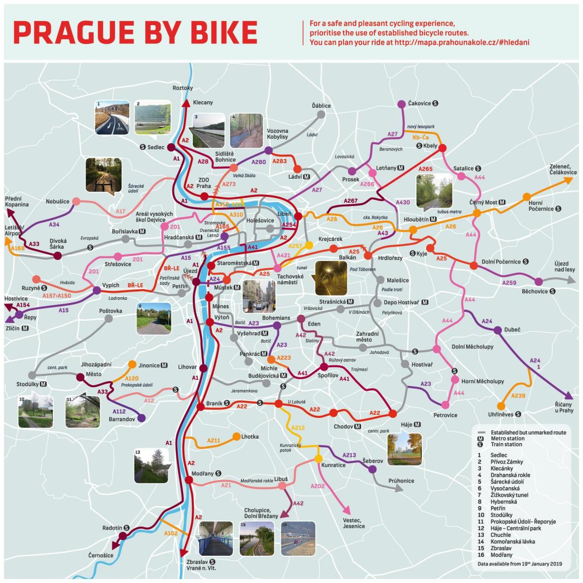 mapa de praga bicicleta