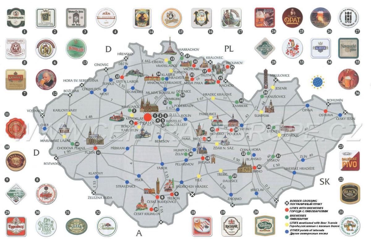 la cerveza mapa de praga