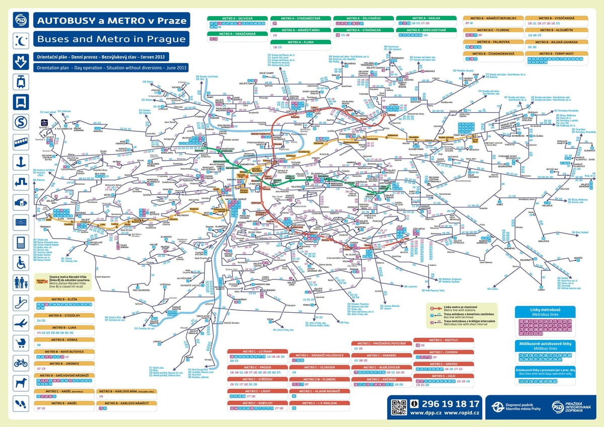 mapa de praga de la estación de autobuses