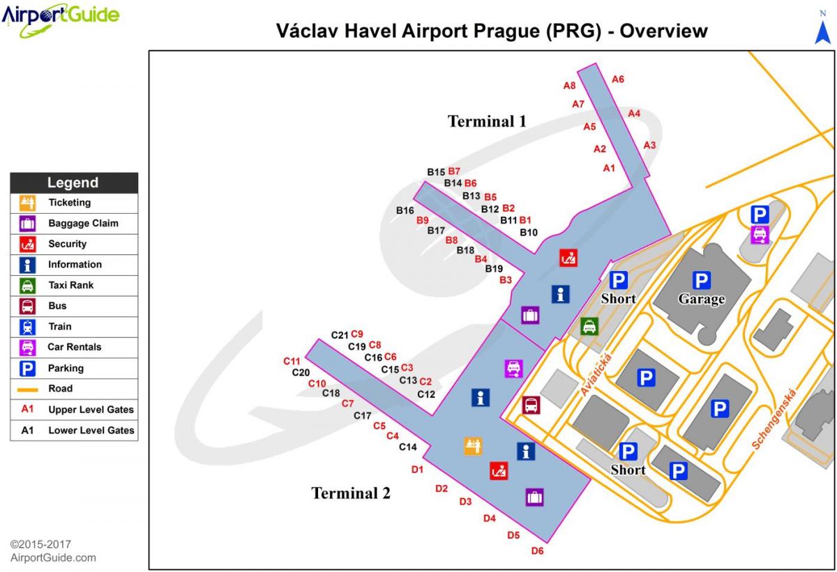 mapa de vaclav havel aeropuerto